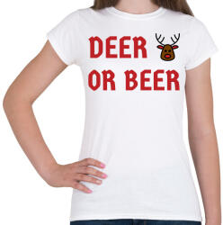 printfashion DEER OR BEER - Női póló - Fehér (9545701)