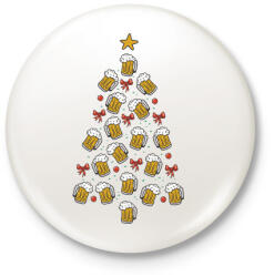 printfashion Sör karácsonyfa - Kitűző, hűtőmágnes - Fehér (5741896)