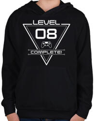 printfashion level-complete-08-white - Gyerek kapucnis pulóver - Fekete (1058944)