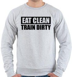 printfashion EAT CLEAN TRAIN DIRTY - Férfi pulóver - Sport szürke (416806)