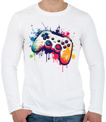 printfashion gamer - Férfi hosszú ujjú póló - Fehér (16639305)