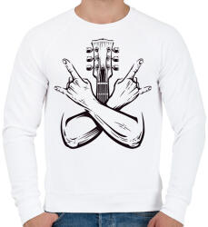 printfashion gitáros - Férfi pulóver - Fehér (15755231)