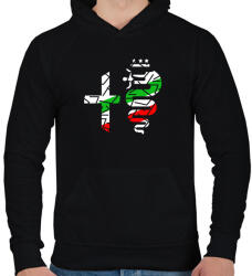printfashion Alfa Romeo 001 - Férfi kapucnis pulóver - Fekete (10775162)