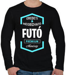 printfashion Futó prémium minőség - Férfi hosszú ujjú póló - Fekete (1469901)