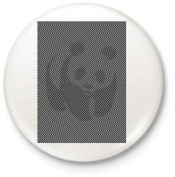 printfashion Panda - Kitűző, hűtőmágnes - Fehér (4812024)