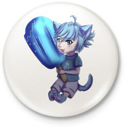 printfashion Genshin cat Chongyu - Kitűző, hűtőmágnes - Fehér (10081791)