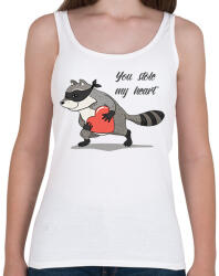 printfashion Szerelmes mosómedve - Női atléta - Fehér (1512758)