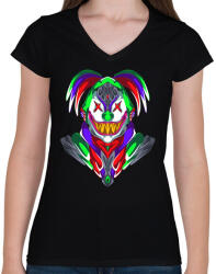 printfashion Horror bohóc - Női V-nyakú póló - Fekete (5143384)