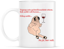 printfashion mopsz és bor - Bögre - Fehér (14851960)