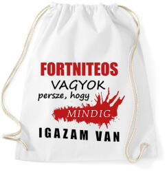 printfashion Fortniteos vagyok. . . - Sportzsák, Tornazsák - Fehér (16284533)
