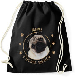 printfashion Mopsz - Legjobb barát - Sportzsák, Tornazsák - Fekete (7176280)