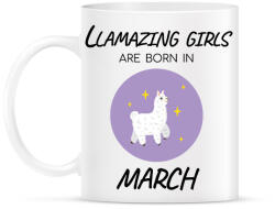 printfashion Llamazing girls are born is march - Bögre - Fehér (6235582)