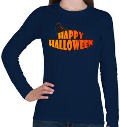 printfashion Happy Halloween sapkás - Női hosszú ujjú póló - Sötétkék (1827488)