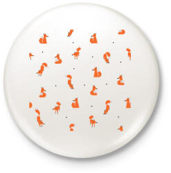 printfashion Winter foxes pattern man - Kitűző, hűtőmágnes - Fehér (3074856)