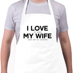 printfashion I love my wife. - Kötény - Fehér (4900960)