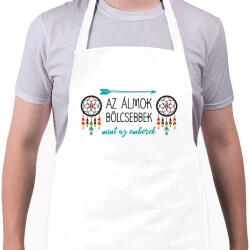 printfashion Az álmok bölcsebbek - indián közmondás - Kötény - Fehér (7604486)