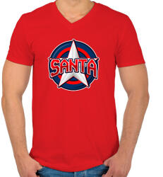printfashion SANTA - Férfi V-nyakú póló - Piros (10827589)