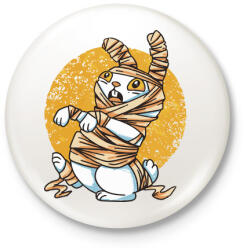 printfashion Zombi múmia nyúl - Kitűző, hűtőmágnes - Fehér (5531329)