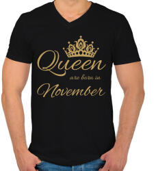 printfashion Queen - Férfi V-nyakú póló - Fekete (4641102)