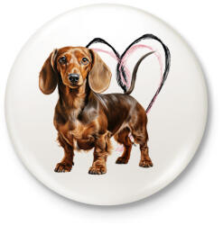 printfashion barna tacsi - Kitűző, hűtőmágnes - Fehér (14919636)