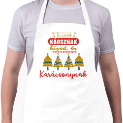 printfashion Te csak káosznak hívod, én karácsoűnynak - Kötény - Fehér (10948615)