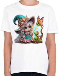 printfashion Cuki boszorkány sárkánnyal - Gyerek póló - Fehér (16069085)