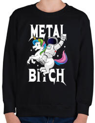 printfashion Metal b*tch - Gyerek pulóver - Fekete (2583221)
