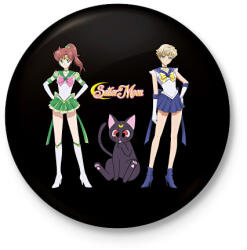 printfashion Sailor Moon - Jupiter, Luna, Uranus - Kitűző, hűtőmágnes - Fekete (14959339)
