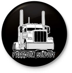 printfashion Kamion - Kitűző, hűtőmágnes - Fekete (6113485)