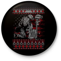 printfashion Katona karácsony - Kitűző, hűtőmágnes - Fekete (3093226)