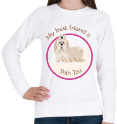 printfashion My best friend - Shih Tzu - Női pulóver - Fehér (6298248)