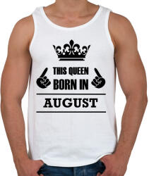 printfashion Ez a királynő augusztusban született - Férfi atléta - Fehér (1408222)
