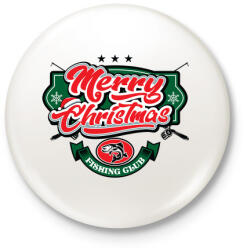 printfashion Boldog Karácsonyt - Horgászklub - Kitűző, hűtőmágnes - Fehér (3076051)