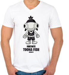 printfashion Toona Fish - Fortnite Season 8 - Férfi V-nyakú póló - Fehér (5357140)