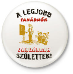 printfashion Tanárnő szülinapja január - Kitűző, hűtőmágnes - Fehér (5745648)