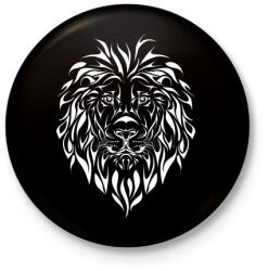 printfashion lion - Kitűző, hűtőmágnes - Fekete (3100620)
