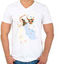 printfashion Mennyasszony - Férfi V-nyakú póló - Fehér (9184817)