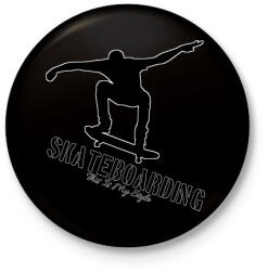 printfashion Skatedoarding - Kitűző, hűtőmágnes - Fekete (4228441)
