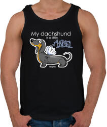 printfashion My dachshund is a little ANGEL" - Férfi atléta - Fekete (13413366)