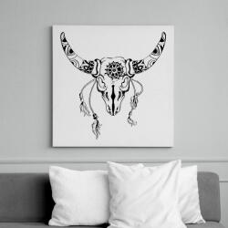 printfashion bull skull - Vászonkép - Fehér (9008505)
