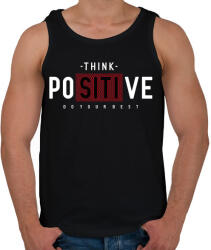 printfashion Gondolkodj pozitívan - Férfi atléta - Fekete (4787024)