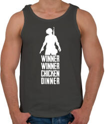 printfashion Winner Winner Chicken Dinner PUBG - Férfi atléta - Sötétszürke (828251)