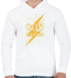 printfashion God of thunder - a mennydörgés istene - Férfi kapucnis pulóver - Fehér (4606829)