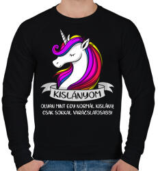 printfashion Kislányom unikornis - Férfi pulóver - Fekete (1471054)