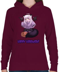 printfashion Happy Halloween - Női kapucnis pulóver - Bordó (16470596)