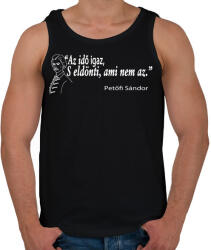 printfashion Petőfi gondolata az időről - Férfi atléta - Fekete (4880124)