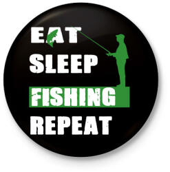 printfashion Fishing soul - Kitűző, hűtőmágnes - Fekete (3102116)