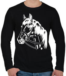 printfashion Horse - Férfi hosszú ujjú póló - Fekete (5632602)