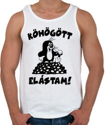 printfashion Kisvakond - köhögött, elástam! - Férfi atléta - Fehér (2550456)