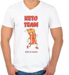 printfashion ketoteam - Férfi V-nyakú póló - Fehér (10764173)